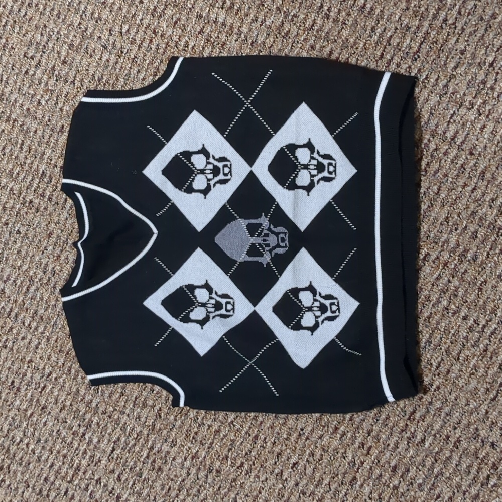 Skull ☠️ Crop Top Sweater Vest